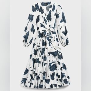$349 Banana Republic Butterfly Wrap Dress with Bishop Sleeves